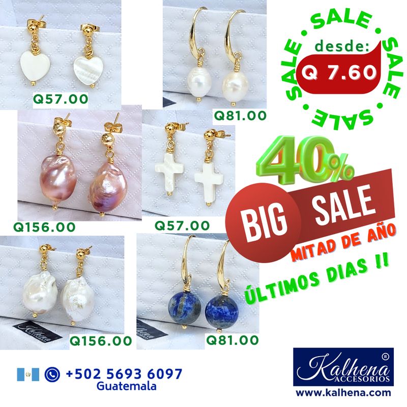Ofertas 40% en Pulseras perlas y cristales