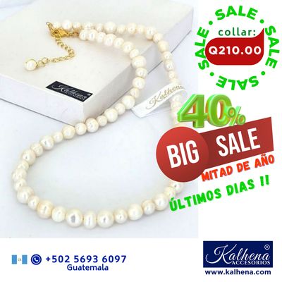 Collar perlas cultivadas blancas medianas