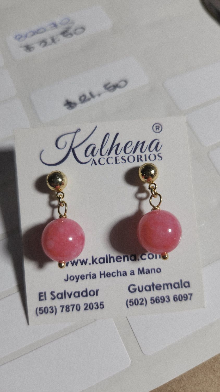 Aretes piedras Agathas tono Ambar