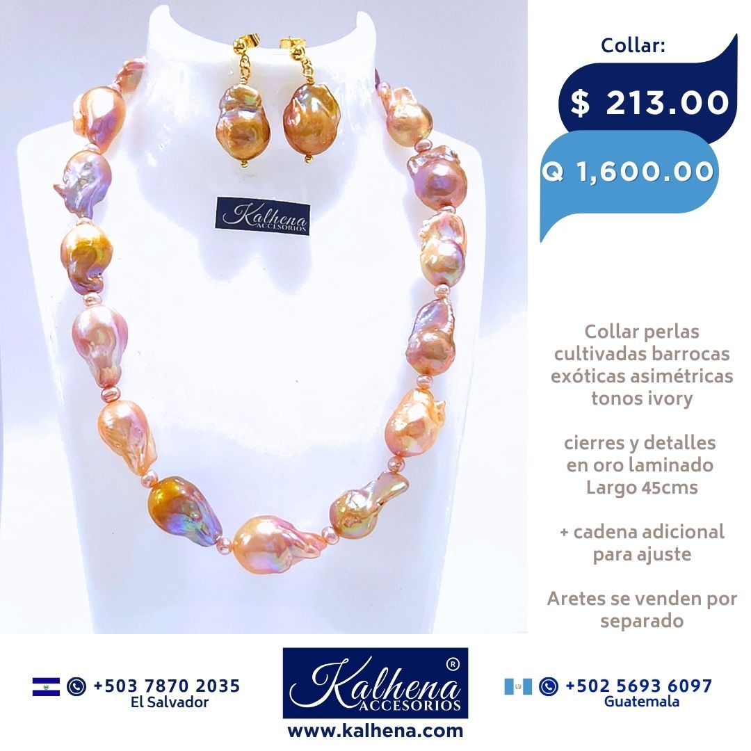Collar perlas cultivadas barrocas asimétricas
