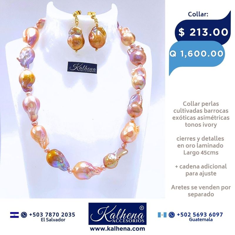 Collar perlas cultivadas barrocas asimétricas