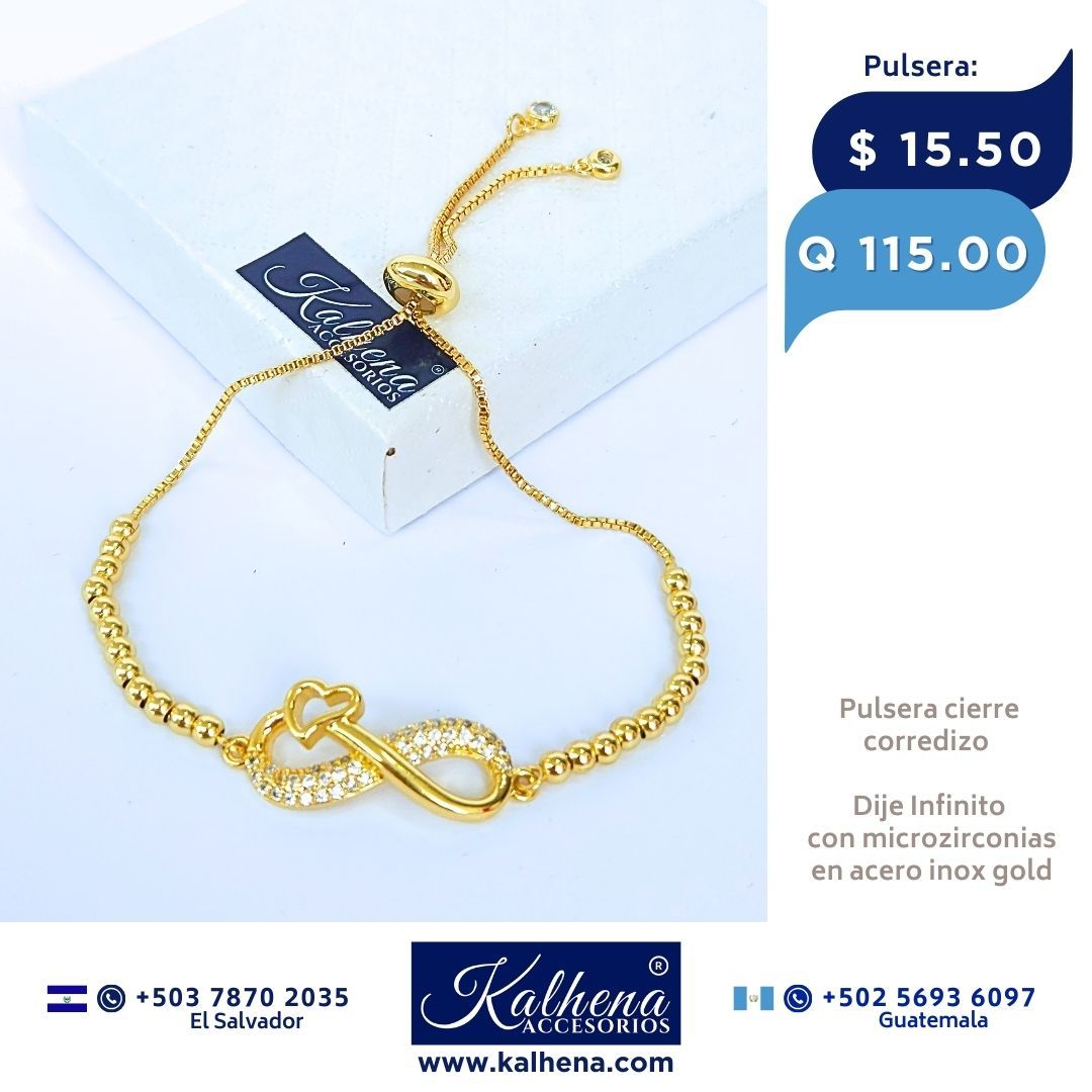 Pulsera cierre corredizo Dije Infinito con microzirconias