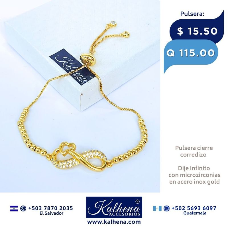Pulsera cierre corredizo Dije Infinito con microzirconias