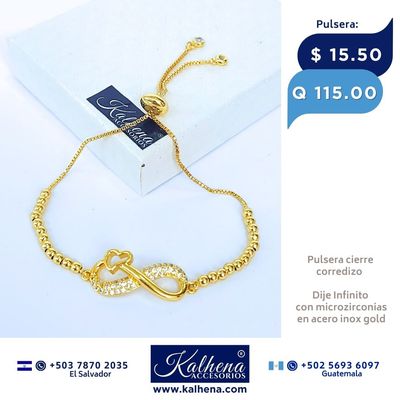 Pulsera cierre corredizo Dije Infinito con microzirconias
