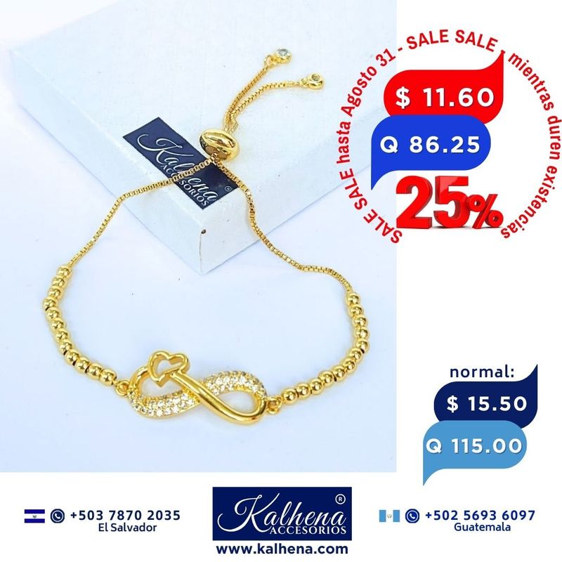 Pulsera cierre corredizo Dije Infinito con microzirconias