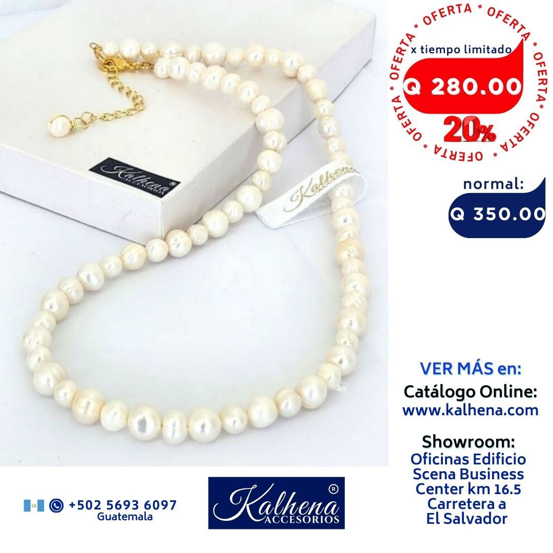 Collar perlas cultivadas blancas medianas