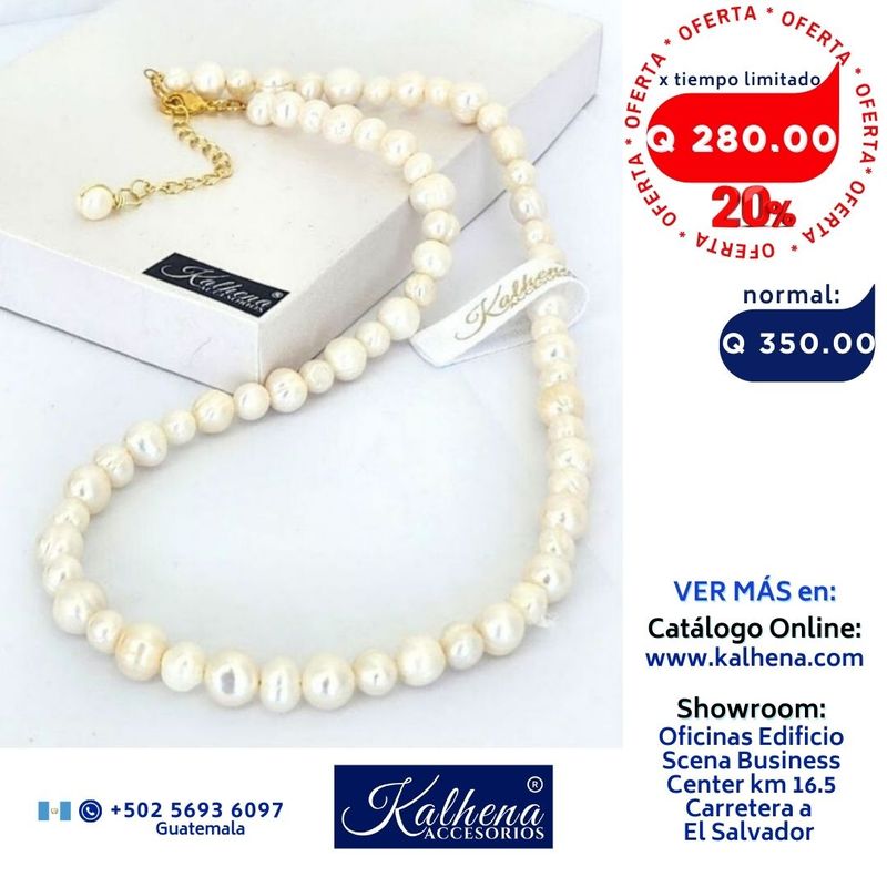 Collar perlas cultivadas blancas medianas