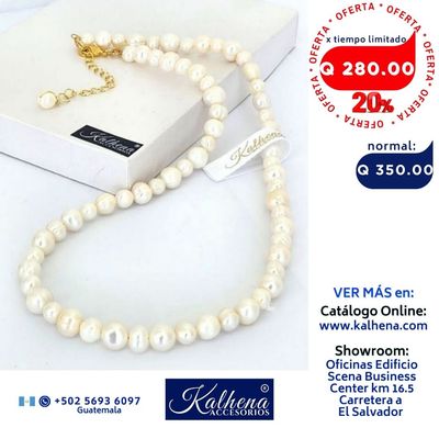 Collar perlas cultivadas blancas medianas