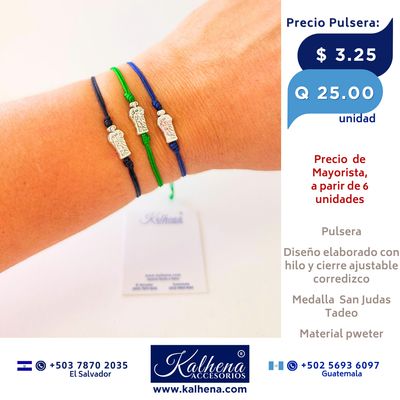 Pulsera San Judas en hilo (precio x unidad)