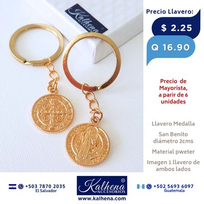 LLavero Medalla San Benito (dorado) LLavero Medalla San Benito (dorado)