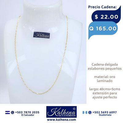 Cadena eslabones pequeños oro laminado