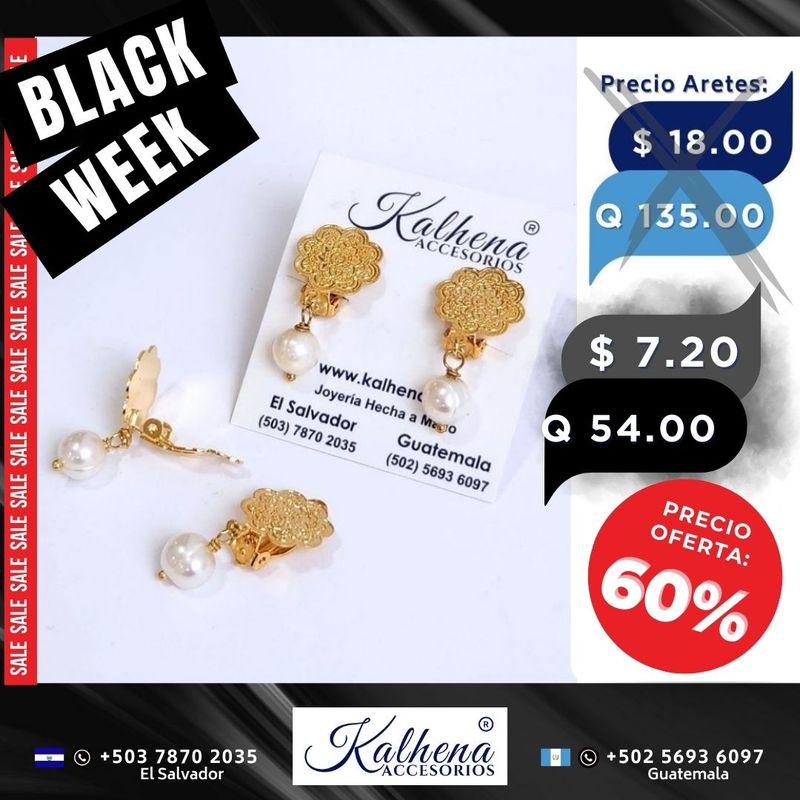 Aretes de presión oro laminado y perla cultivada