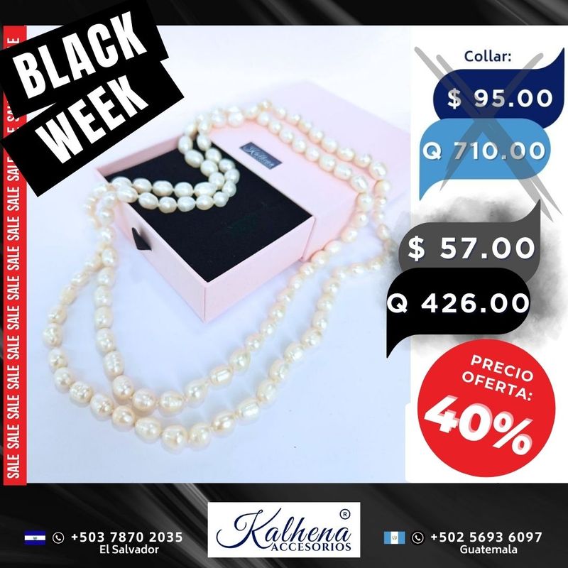 Collar largo perlas cultivadas barrocas alargadas blancas