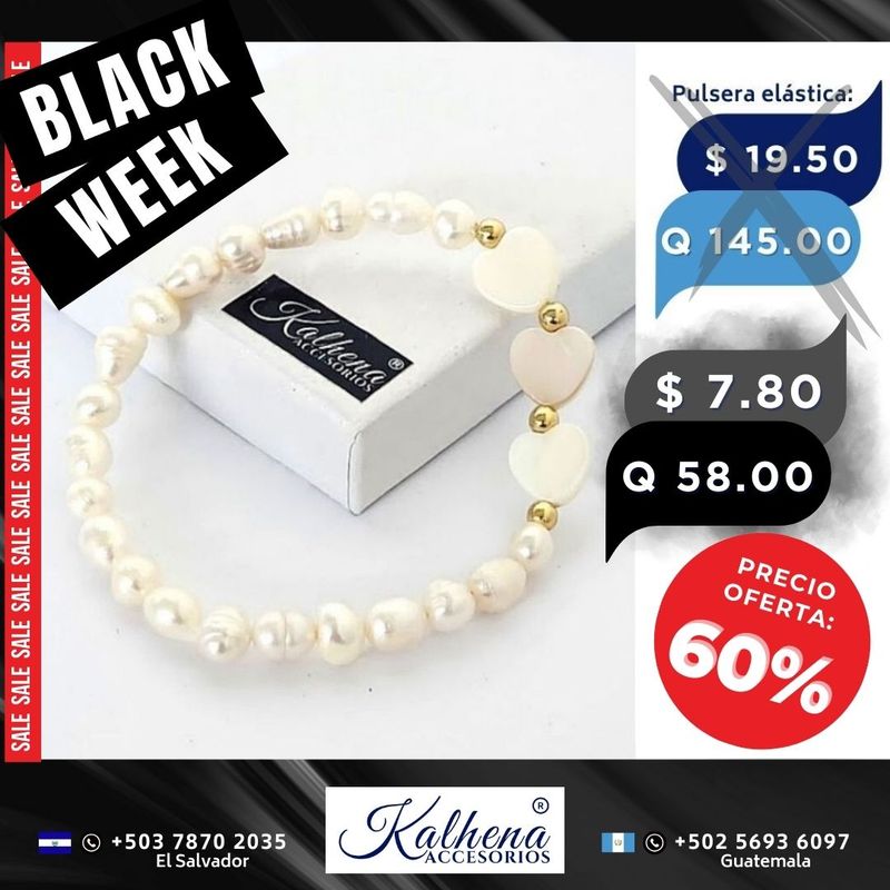 Pulsera 3 corazones concha nácar y perlas cultivadas