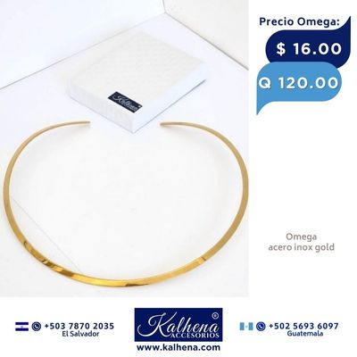 Omega de acero inox dorado