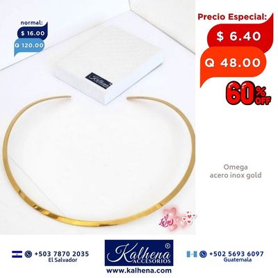 Omega de acero inox dorado