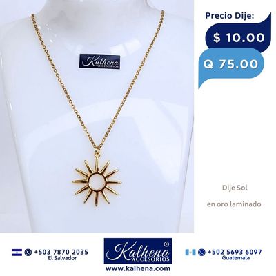 Dije Sol en oro laminado
