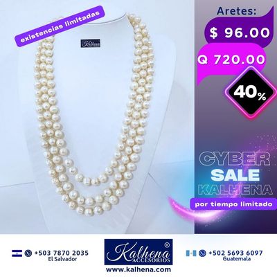 Collar largo perlas cultivadas barrocas redondas: blanco anacarado Collar largo perlas cultivadas barrocas redondas: blanco anacarado