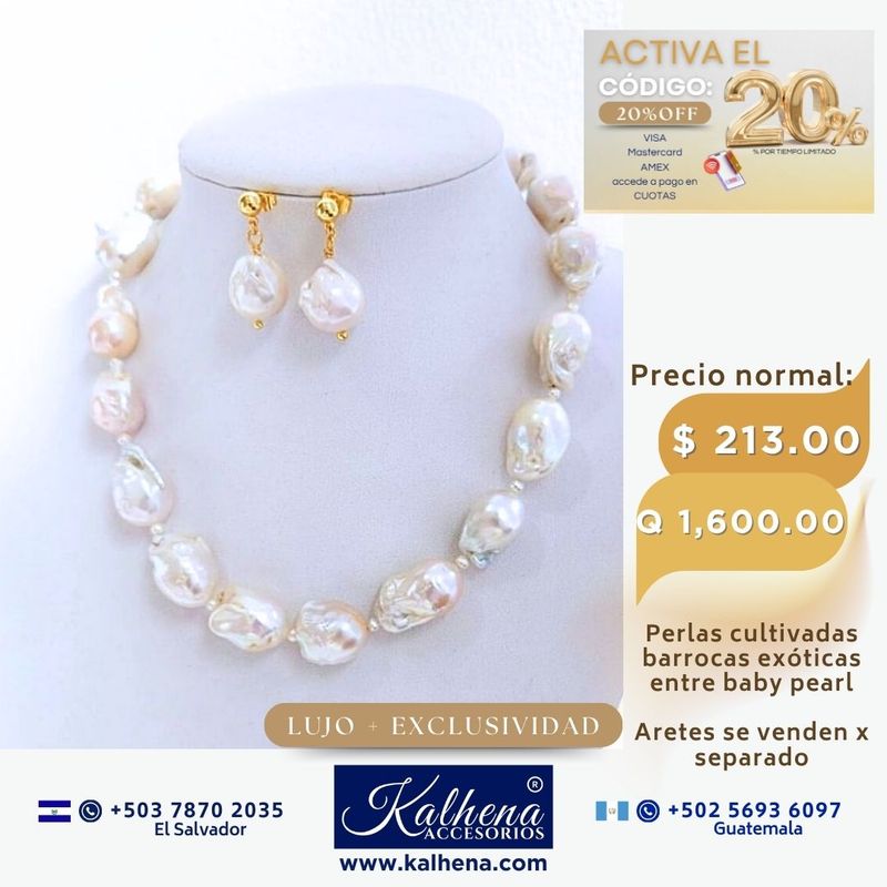 Collar perlas cultivadas barrocas asimétricas
