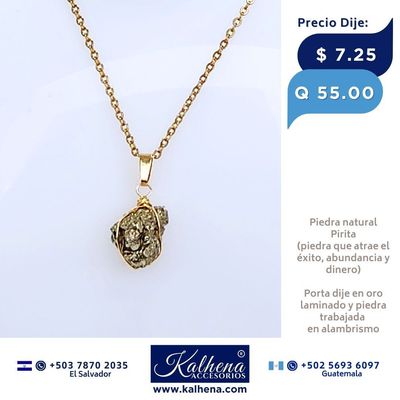 Dije en alambrismo Piedra Natural Pirita