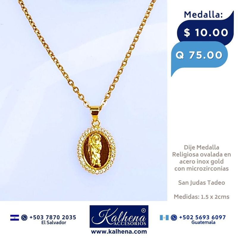 Dije Medalla Religiosa San Judas y microzirconias