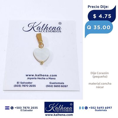 Dije en concha nácar (figura corazón)