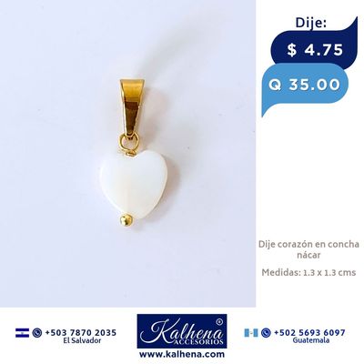 Dije en concha nácar (figura corazón)
