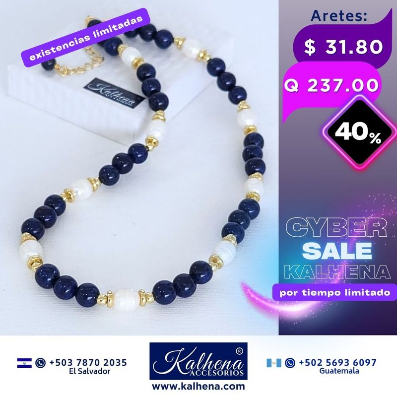 Collar lapis lazulli y perlas cultivadas barrocas Collar lapis lazulli y perlas cultivadas barrocas