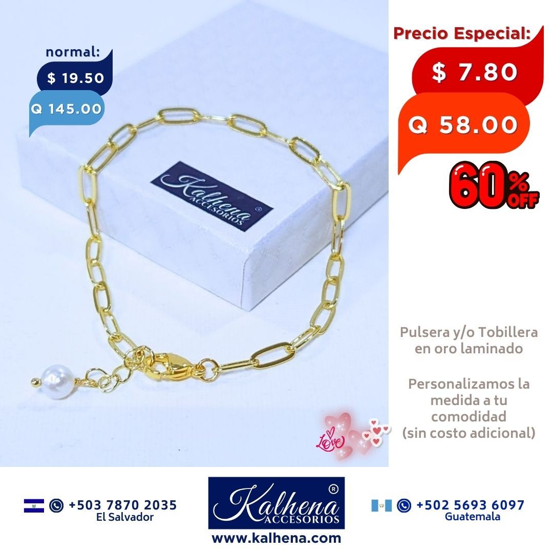 Cadena tobillera perla cultivada opcional