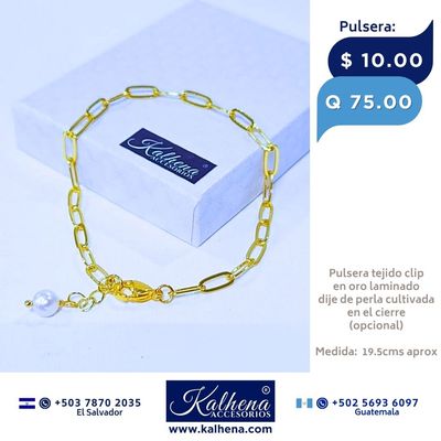 Pulsera cadena perla cultivada opcional Pulsera cadena perla cultivada opcional