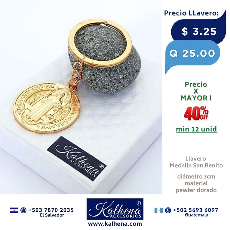 LLavero Medalla San Benito (dorado) LLavero Medalla San Benito (dorado)