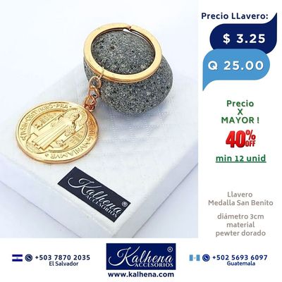 LLavero Medalla San Benito (dorado) LLavero Medalla San Benito (dorado)