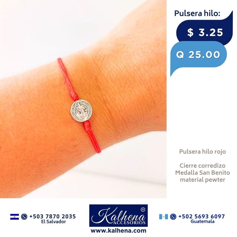 Pulsera San Benito en hilo rojo Pulsera San Benito en hilo rojo