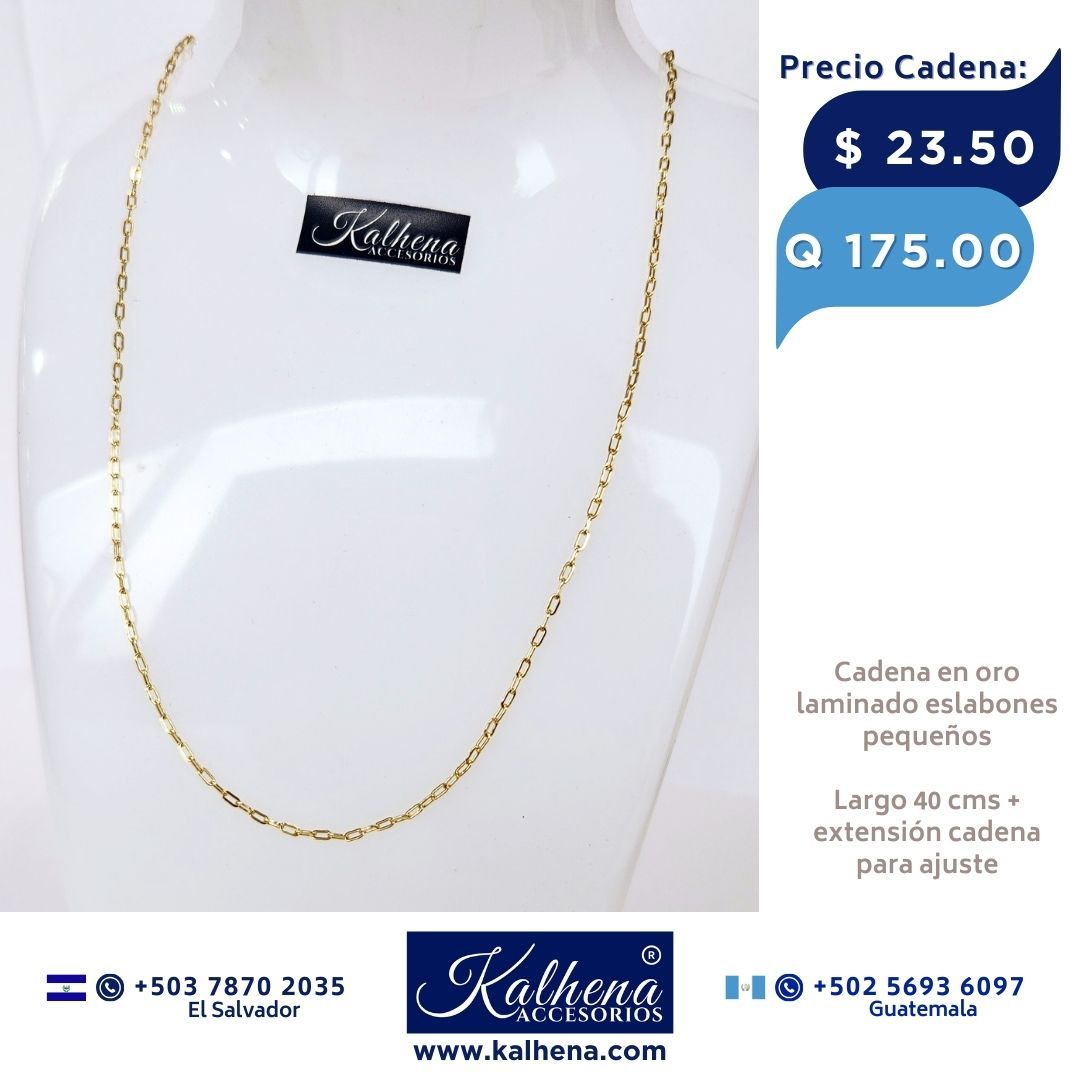 Cadena eslabones pequeños oro laminado