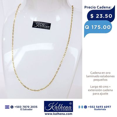 Cadena eslabones pequeños oro laminado