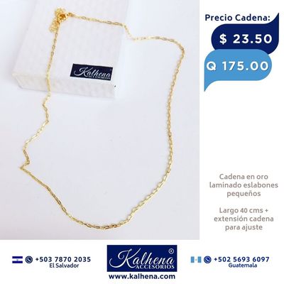 Cadena eslabones pequeños oro laminado
