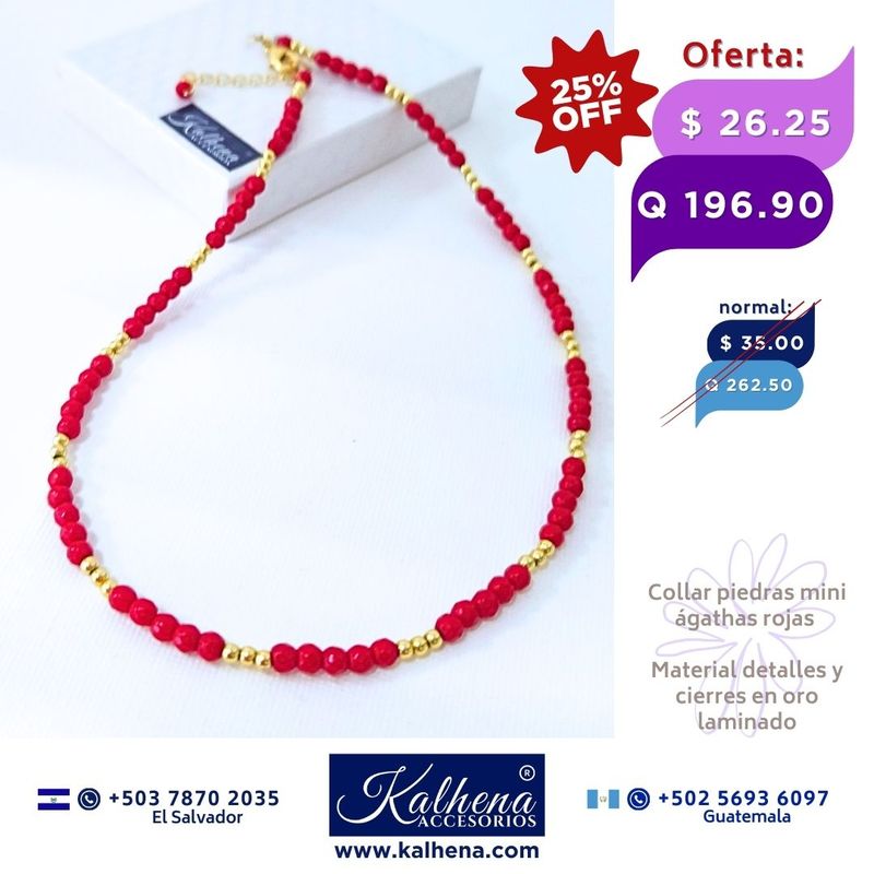 Collar mini agathas rojas