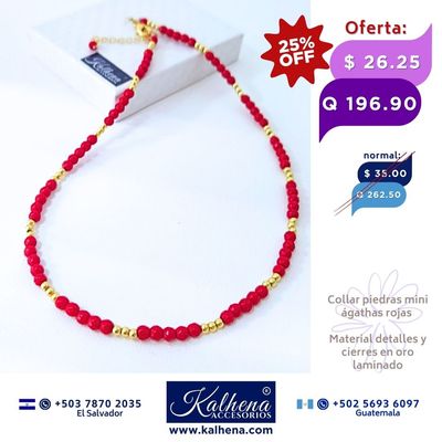 Collar mini agathas rojas