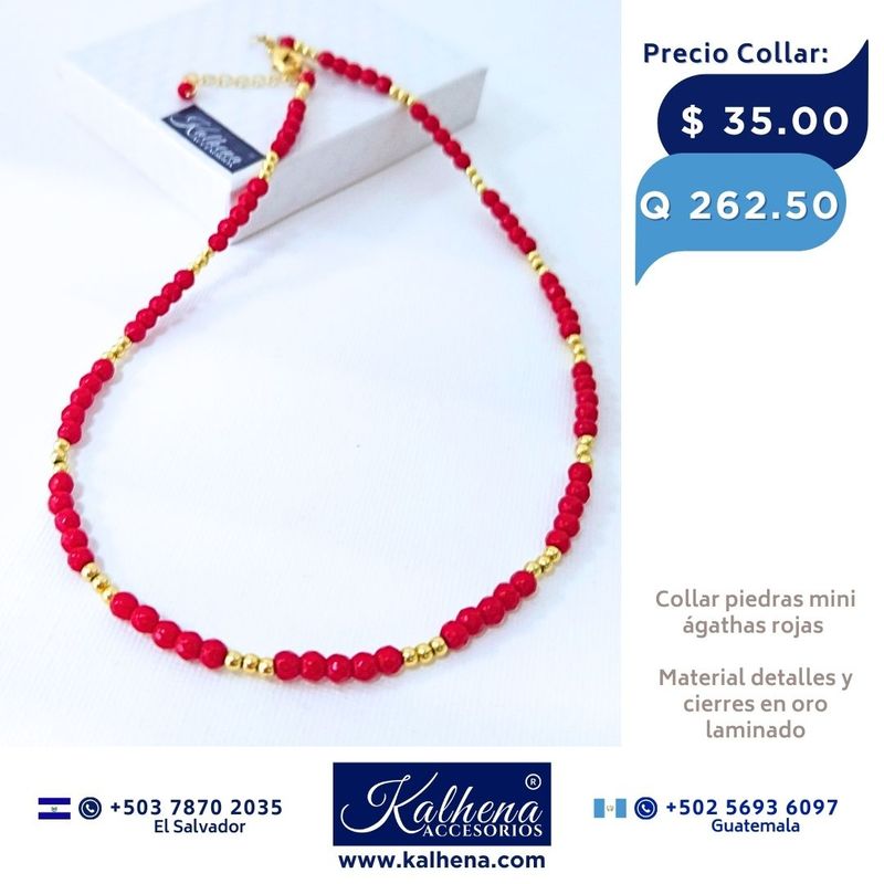 Collar mini agathas rojas