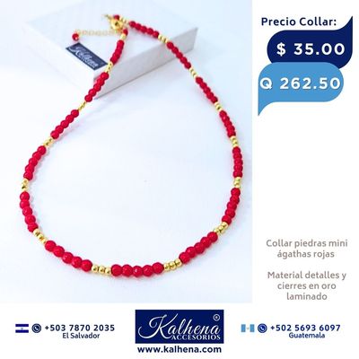 Collar mini agathas rojas Collar mini agathas rojas