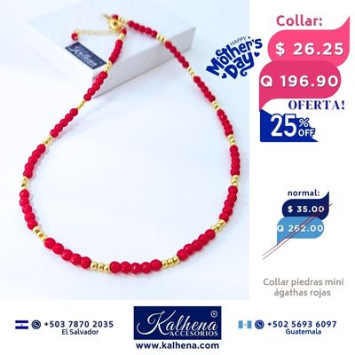 Collar mini agathas rojas