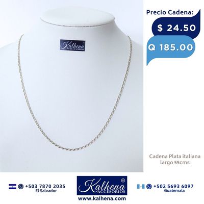 Cadena en Plata italiana y perla cultivada Cadena en Plata italiana y perla cultivada