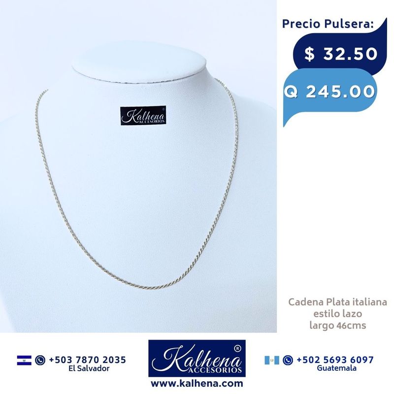 Cadena en Plata italiana y perla cultivada