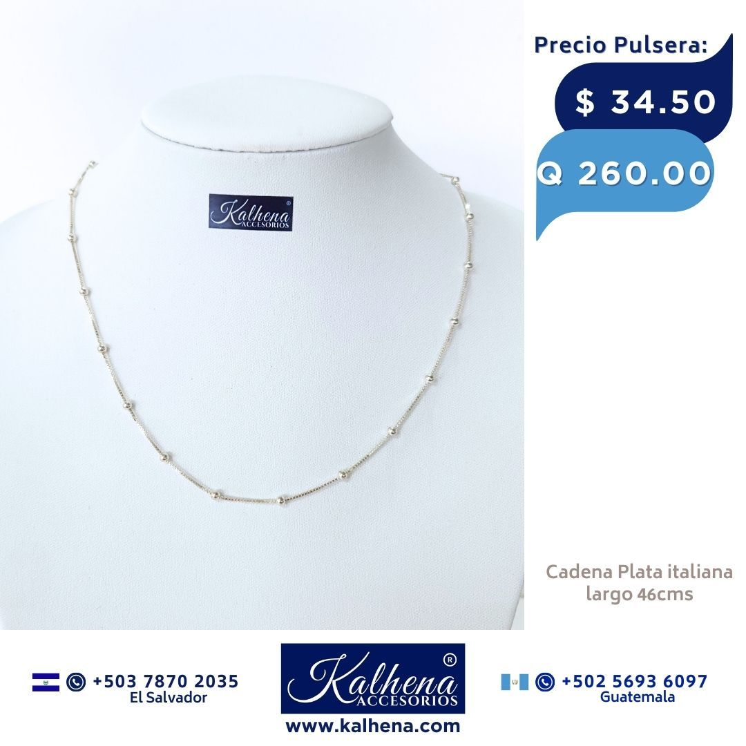 Cadena en Plata italiana y perla cultivada