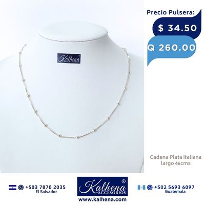 Cadena en Plata italiana y perla cultivada