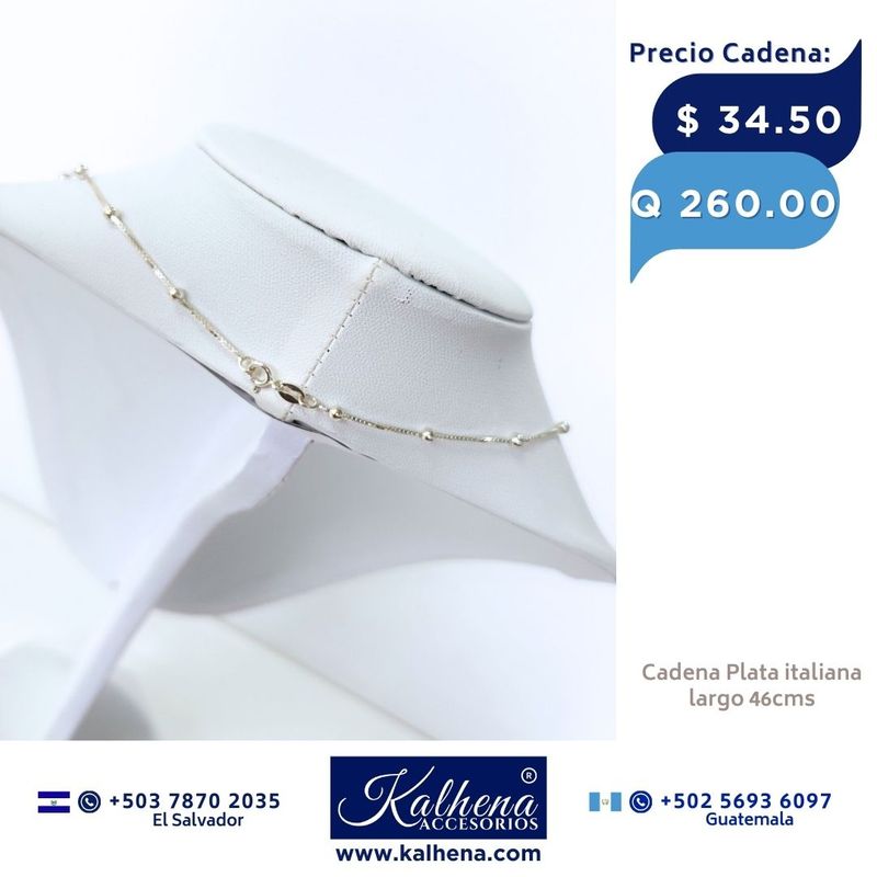 Cadena en Plata italiana y perla cultivada