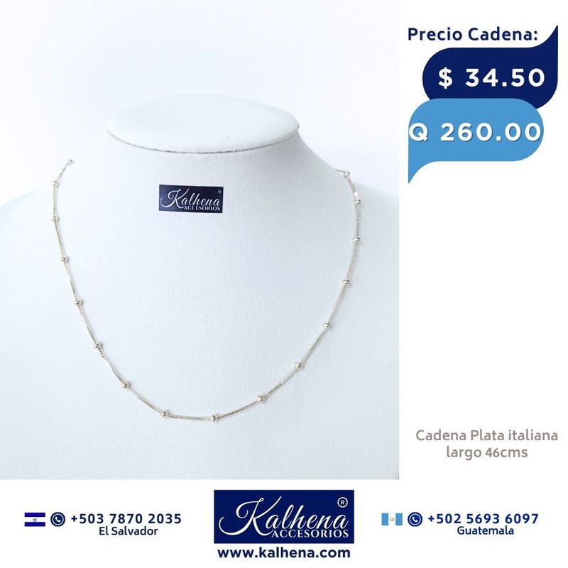 Cadena en Plata italiana y perla cultivada Cadena en Plata italiana y perla cultivada