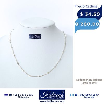 Cadena en Plata italiana y perla cultivada Cadena en Plata italiana y perla cultivada