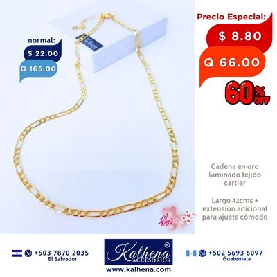 Cadena tejido cartier en oro laminado