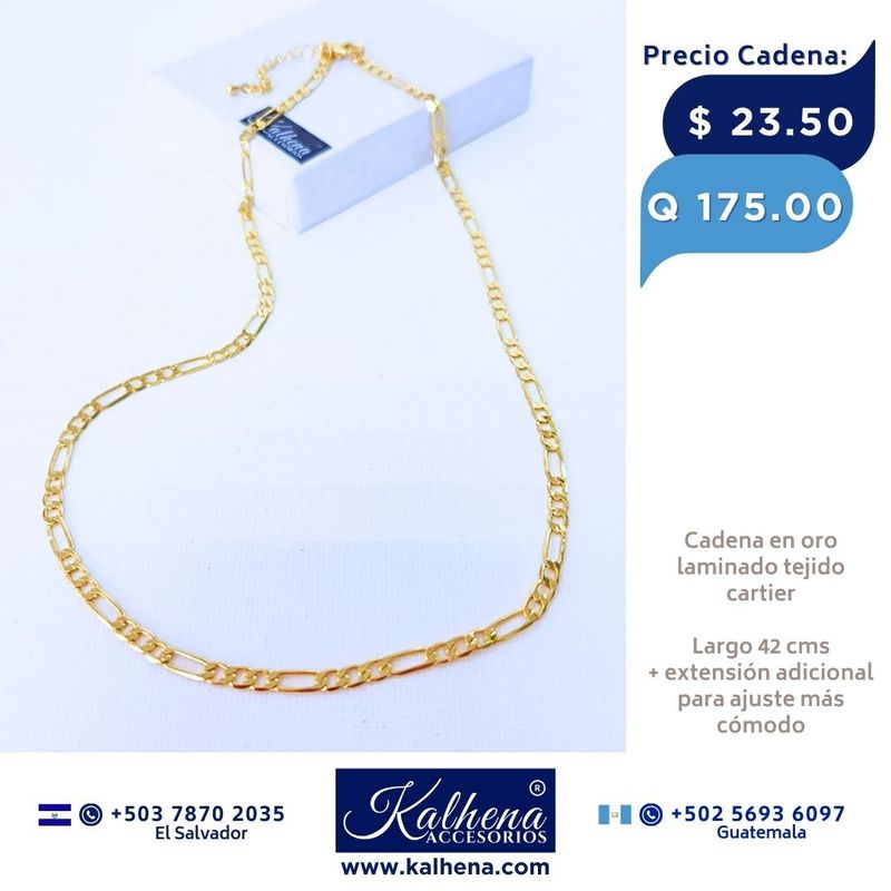 Cadena tejido cartier en oro laminado